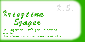 krisztina szager business card